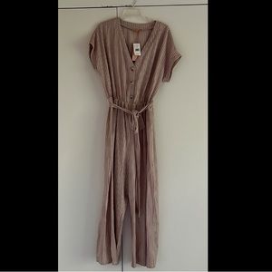 Pink and white jumpsuit